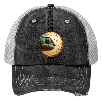 Discover Chameleon head surrounded by bees Trucker Hats