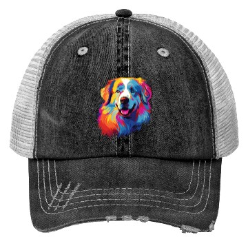 Discover Watercolor Colorful Great Pyrenees Trucker Hats
