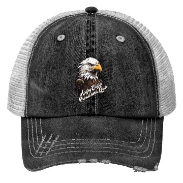Discover Angry Eagle Proud and Loud Trucker Hats design