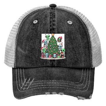 Discover Aliens decorate Christmas tree Trucker Hats