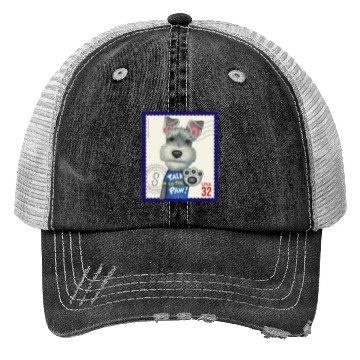Discover Cute Funny Schnauzer Stamp Trucker Hats