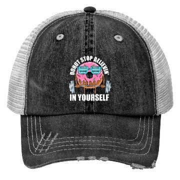 Discover Fitness Donut Funny Donut Gym Trucker Hats