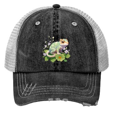 Discover Cute Chameleon for Lizard Pet Lover Trucker Hats