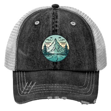 Discover Mountain Landscape In Winter Trucker Hats