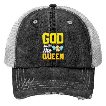Discover Earth Quote God Save The Queen Bee Trucker Hats