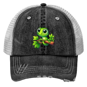 Discover Green Anole Lizard Trucker Hats