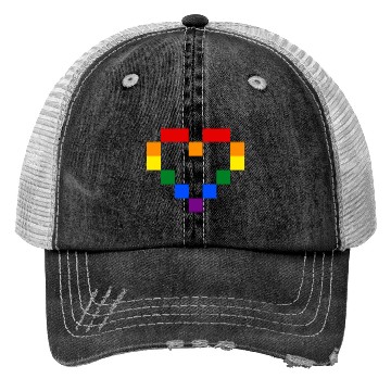 Discover Rainbow Heart Trucker Hats