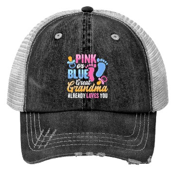 Discover Gender Reveal For Great Grandma Trucker Hats