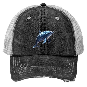 Discover Geometric Style Dolphin Trucker Hats
