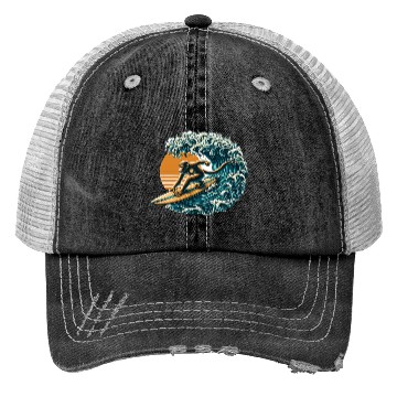 Discover Surfing monkey Trucker Hats