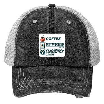 Discover Accountant Bookkeeping Coffee Spreadsheets Funny Trucker Hats