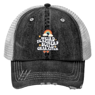 Discover Weird Teachers Build Character Groovy School Trucker Hats