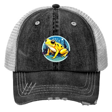 Discover Golden Poison Frog Illustration Trucker Hats