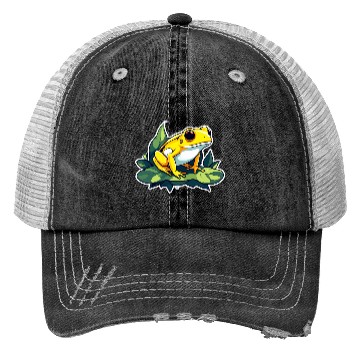 Discover Golden Poison Frog Illustration Trucker Hats