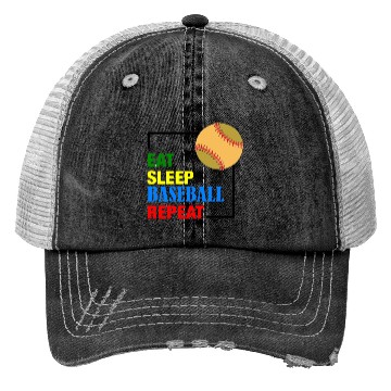 Discover Eat Sleep Baseball Repeat: Play Hard in Style Trucker Hats
