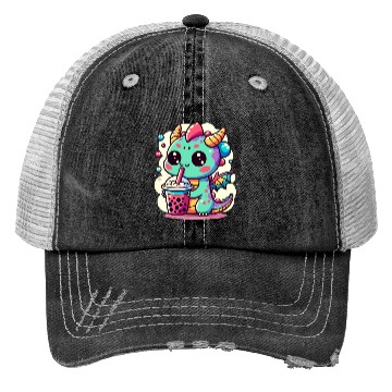 Discover Boba Tea Dragon Kawaii Trucker Hats
