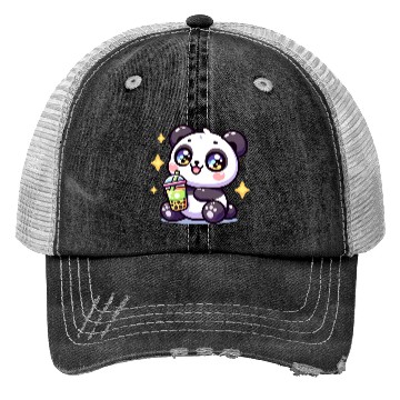 Discover Panda Bubble Tea Boba Kawaii Trucker Hats