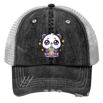Discover Panda Bubble Tea Boba Kawaii Trucker Hats