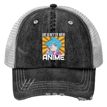 Discover Life is Better With Anime Funny Anime Loverssurpri Trucker Hats