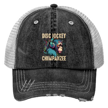 Discover Disc Jockey Chimpanzee Trucker Hats