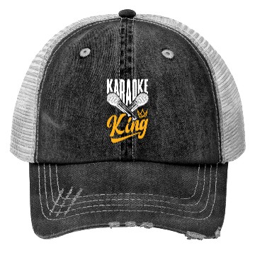 Discover Funny Karaoke Singer Singing Musician Karaoke Gift Trucker Hats
