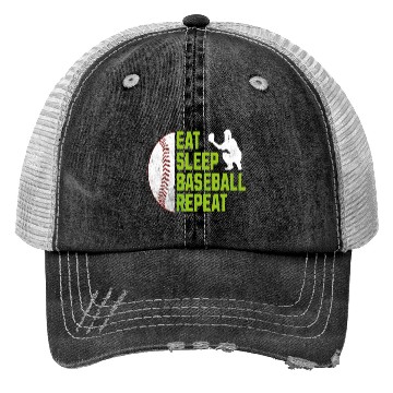 Discover Eat Sleep Baseball Repeat Baseball Player Trucker Hats
