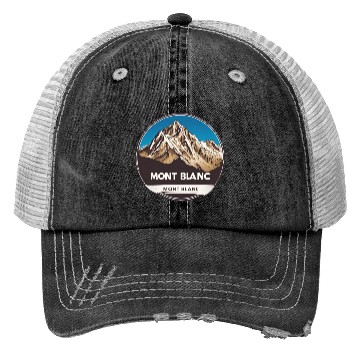 Discover Mont Blanc logo Trucker Hats