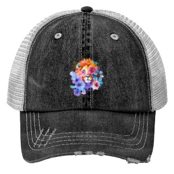 Discover Colorful Lion Painting Trucker Hats