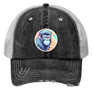 Discover Ape Monkey Illustration Trucker Hats