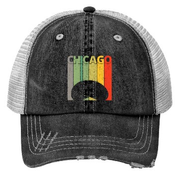 Discover Chicago Chicago Bean Cloud Gate Trucker Hats