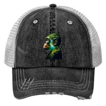 Discover Nature in Chimpanzee Body Trucker Hats