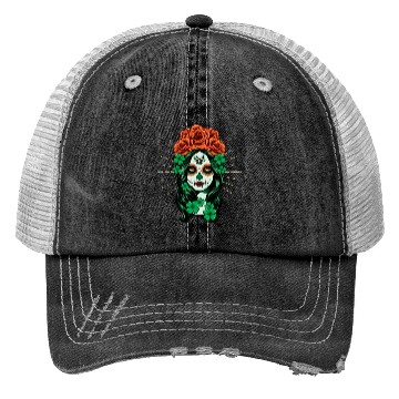 Discover St Patrick's Day Dia De Los Muertos Calavera Trucker Hats