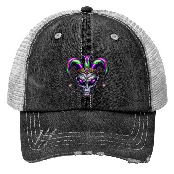Discover Mardi Gras alien with a fool's hat Trucker Hats