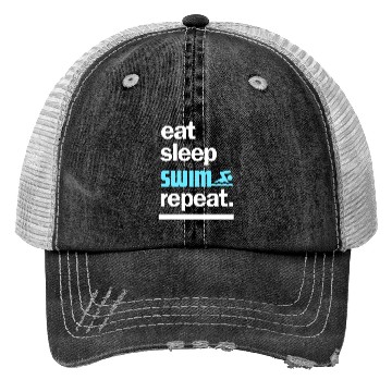 Discover Eat Sleep Swim Repeat Trucker Hats