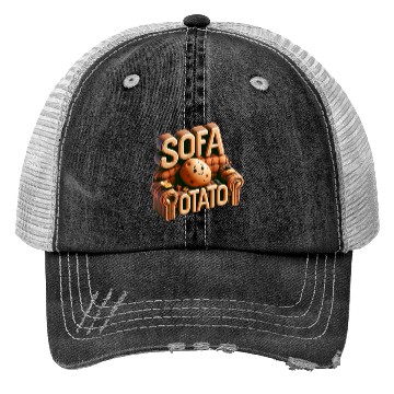 Discover Couch Potato Humor 3D Illustration Trucker Hats