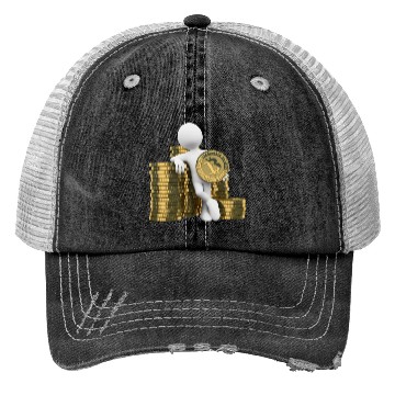 Discover 3D White People Bitcoin Trucker Hats