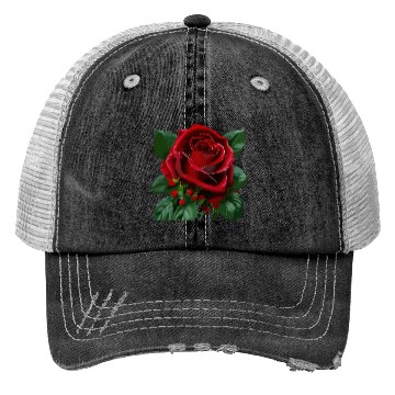 Discover Red Rose flower design Trucker Hats
