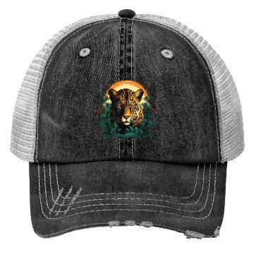 Discover The cheetah and hiding among the trees Trucker Hats