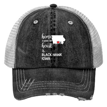 Discover Black Hawk County Iowa Is Where My Heart Is Gift Trucker Hats