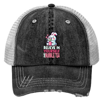 Discover Kawaii Rabbit Bubble Tea Believe In Yourself Trucker Hats