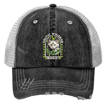 Discover CELTIC WHISKER MAGIC Feline Kitty Design Trucker Hats