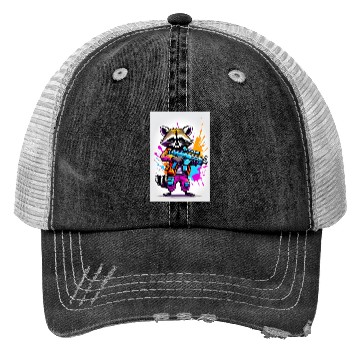 Discover Raccoon with laser gun Trucker Hats