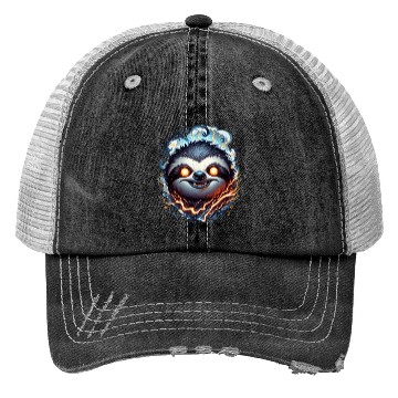 Discover Ethereal Flame Sloth Trucker Hats