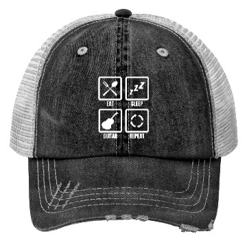 Discover Guitar Player Daily Schedule Trucker Hats