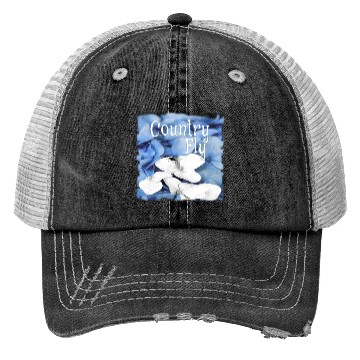 Discover Country Fly Blue Hydrangea Watercolor Clothing Trucker Hats
