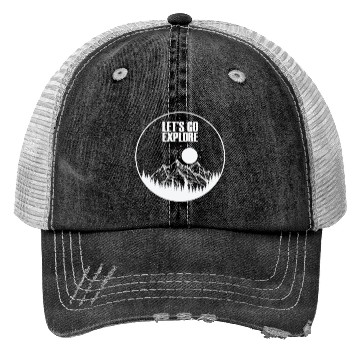 Discover Let's go Explore Hiking Nature Trucker Hats