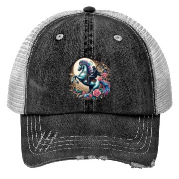 Discover Space Horse design Trucker Hats