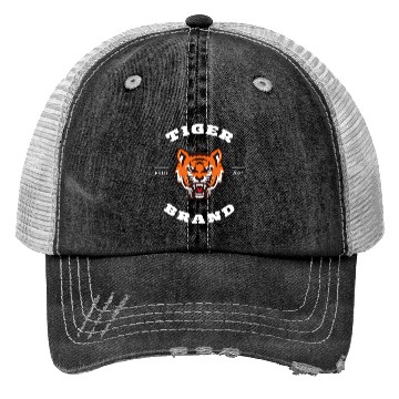 Discover Bold Tiger Stripes: Black and Orange Trucker Hats