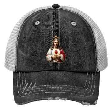Discover sacred heart of jesus Trucker Hats