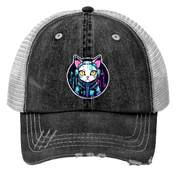Discover Cyberpunk Cat Trucker Hats